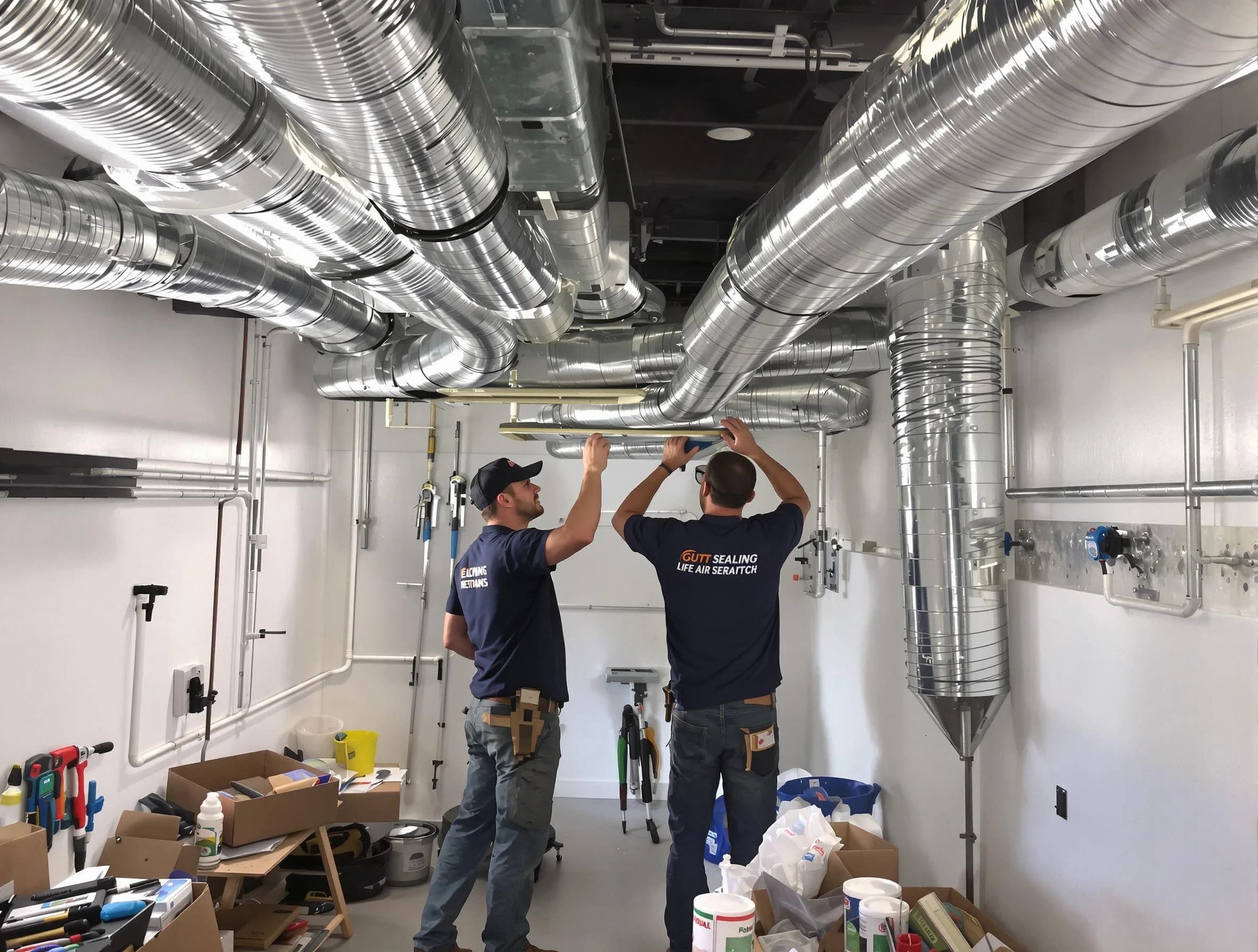 Adamsville Air Duct Cleaning technician applying professional duct sealing solutions in Adamsville