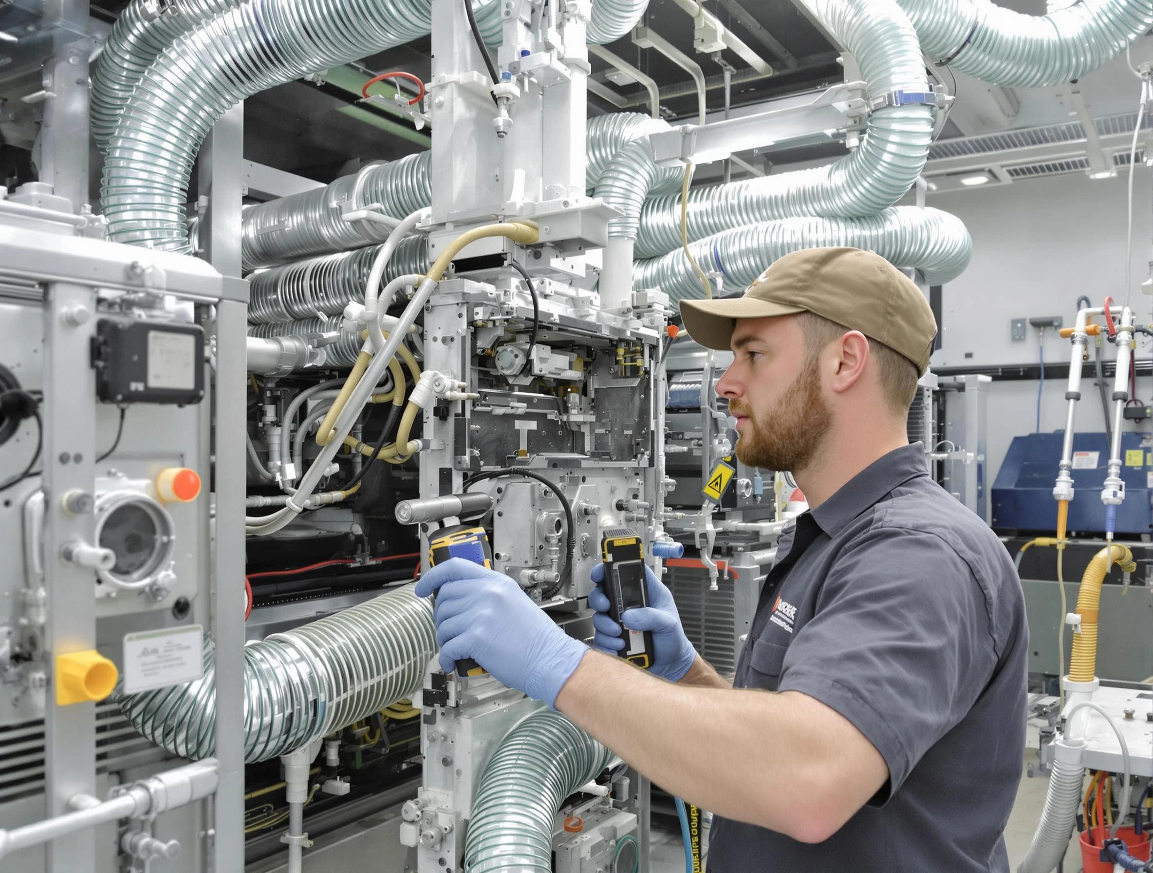 Adamsville Air Duct Cleaning technician performing precision commercial coil cleaning at a business facility in Adamsville