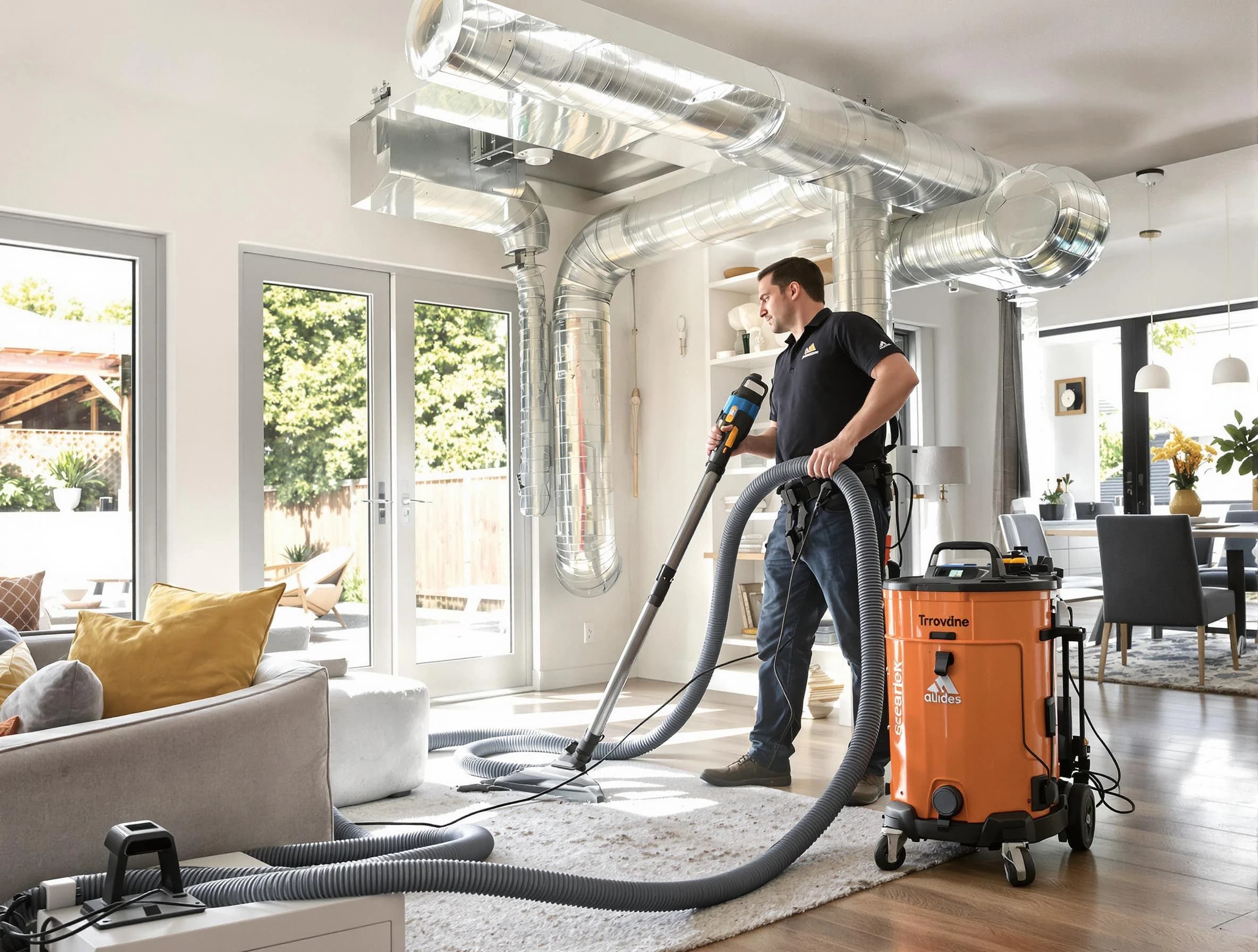 Adamsville Air Duct Cleaning specialist performing thorough residential duct cleaning using advanced equipment in Adamsville