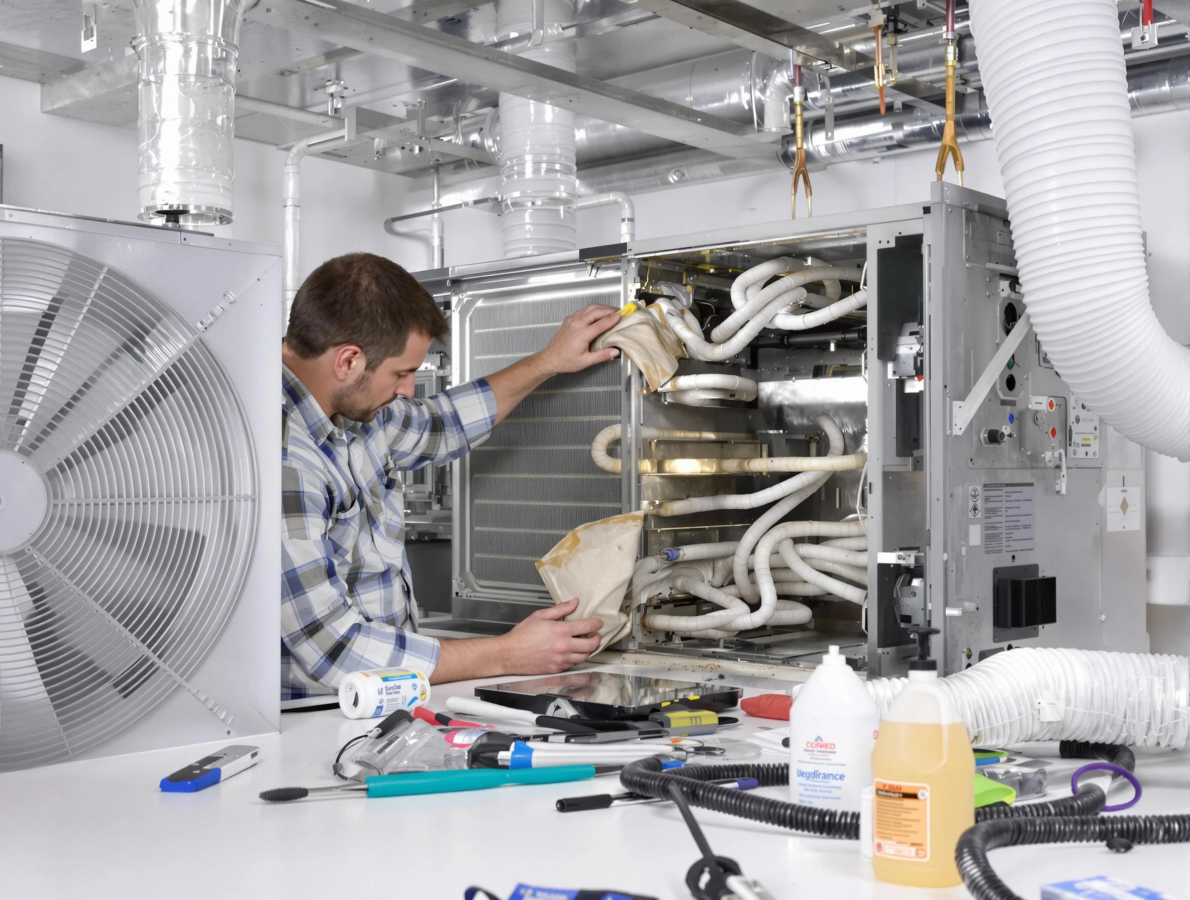 Adamsville Air Duct Cleaning specialist performing precision AC coil cleaning in Adamsville