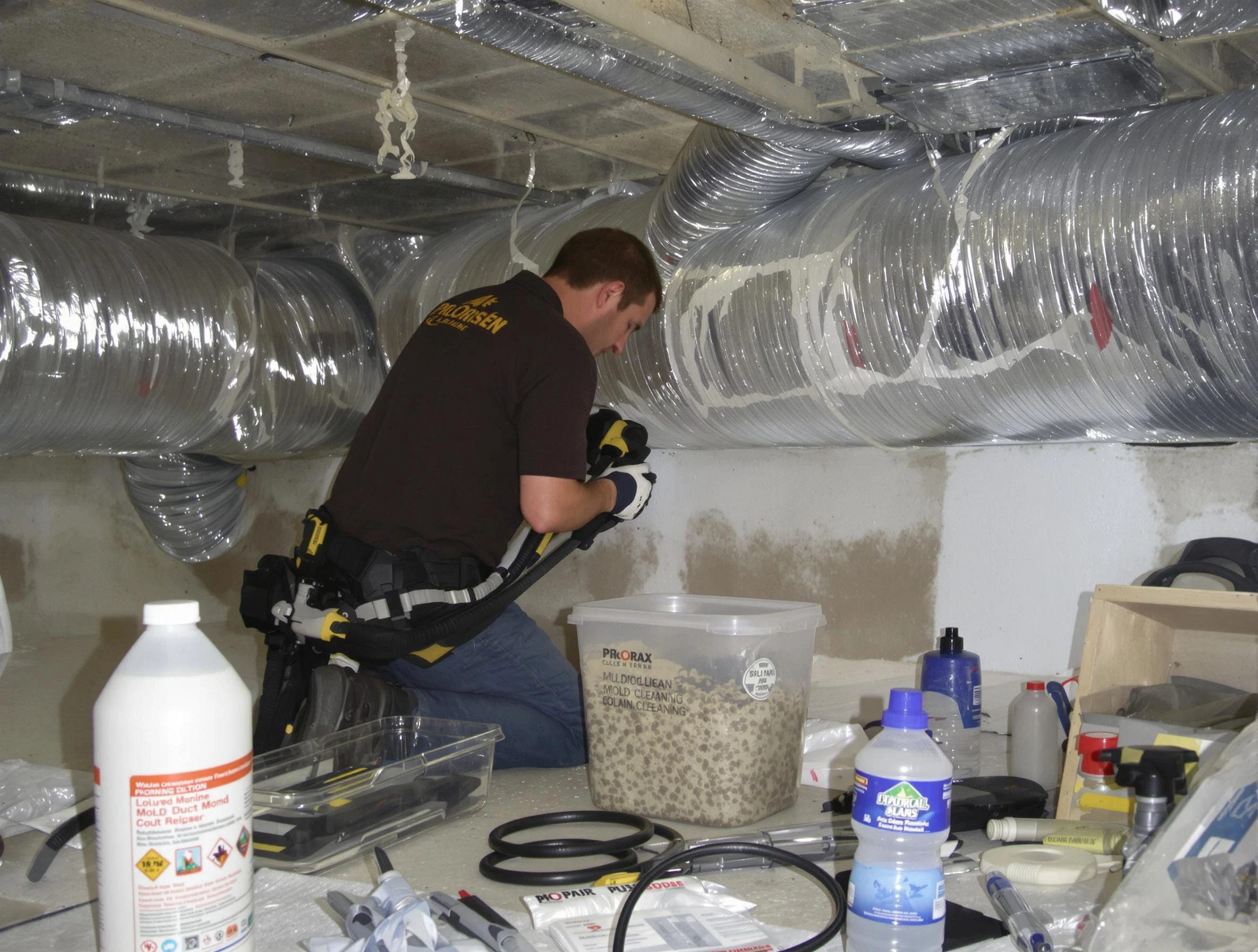 Adamsville Air Duct Cleaning specialist performing professional mold removal from air ducts in Adamsville