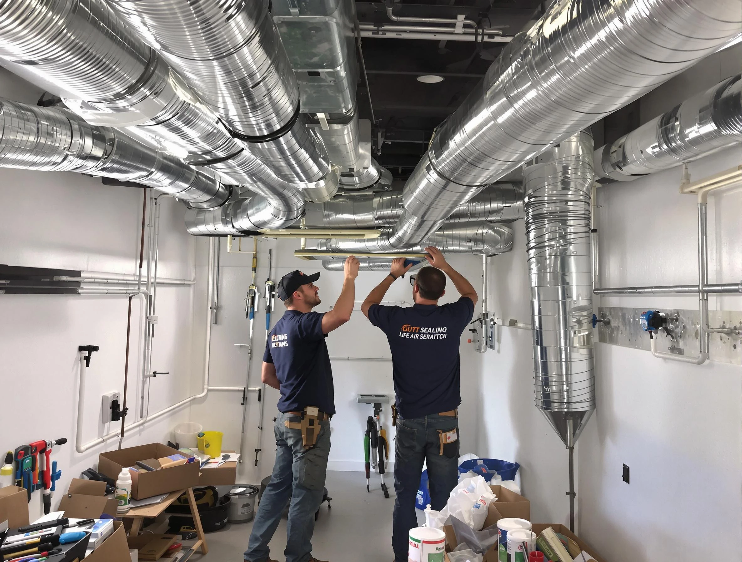Adamsville Air Duct Cleaning technician applying professional duct sealing solutions in Adamsville