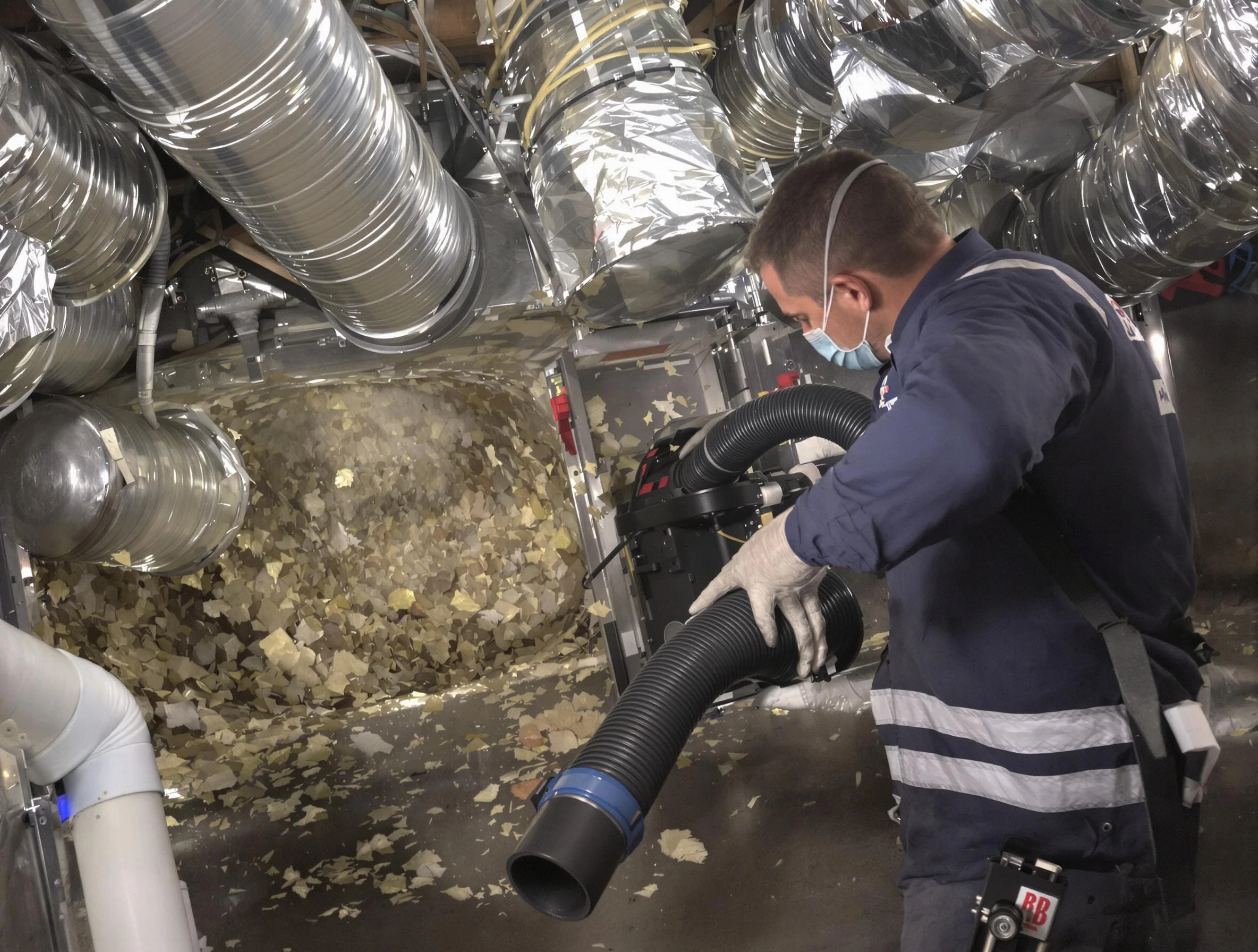 Adamsville Air Duct Cleaning specialist operating negative pressure cleaning equipment for thorough duct maintenance in Adamsville